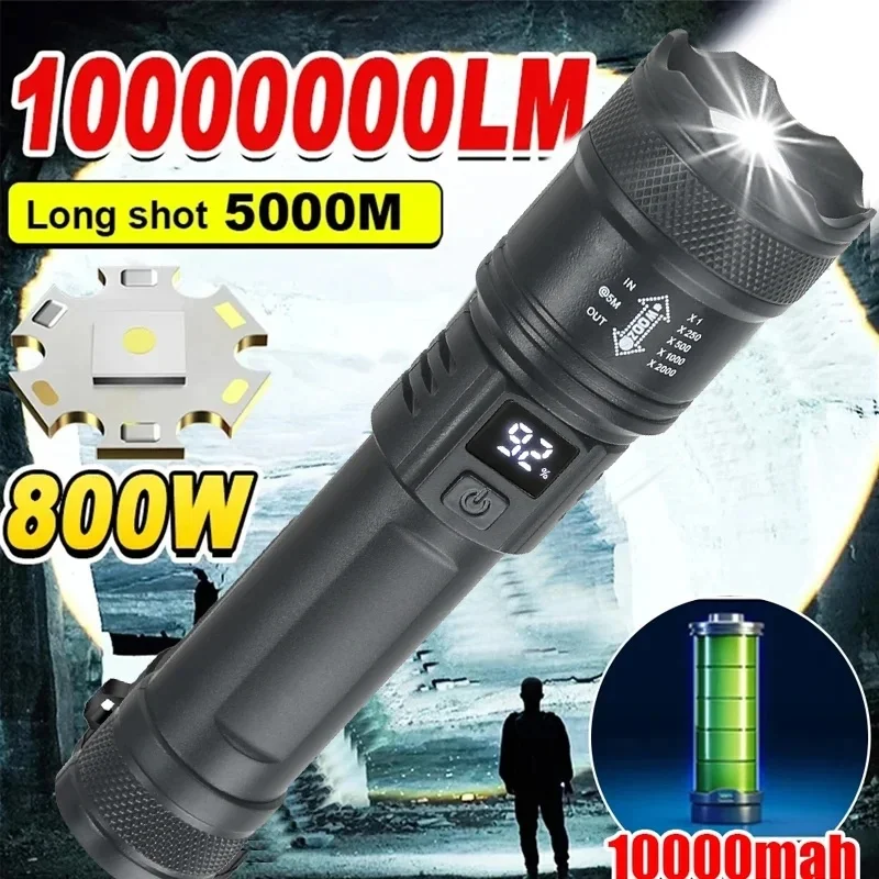 Tactical LED Torch with Display and USB Charging 2