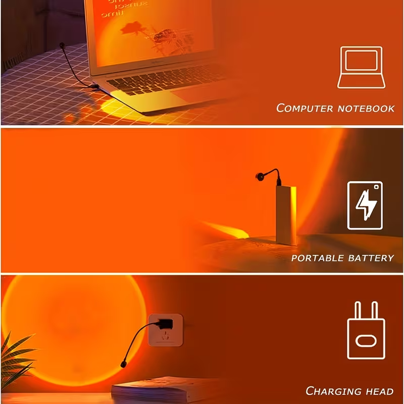 Sunset Lamp USB Rechargeable Portable LED Night Light 2