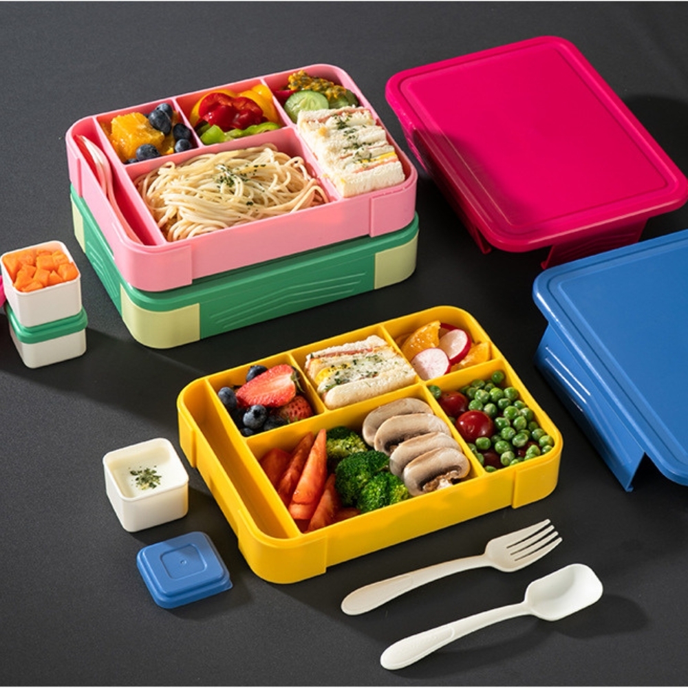 Bento Lunch Box With Spoon and Fork Kids
