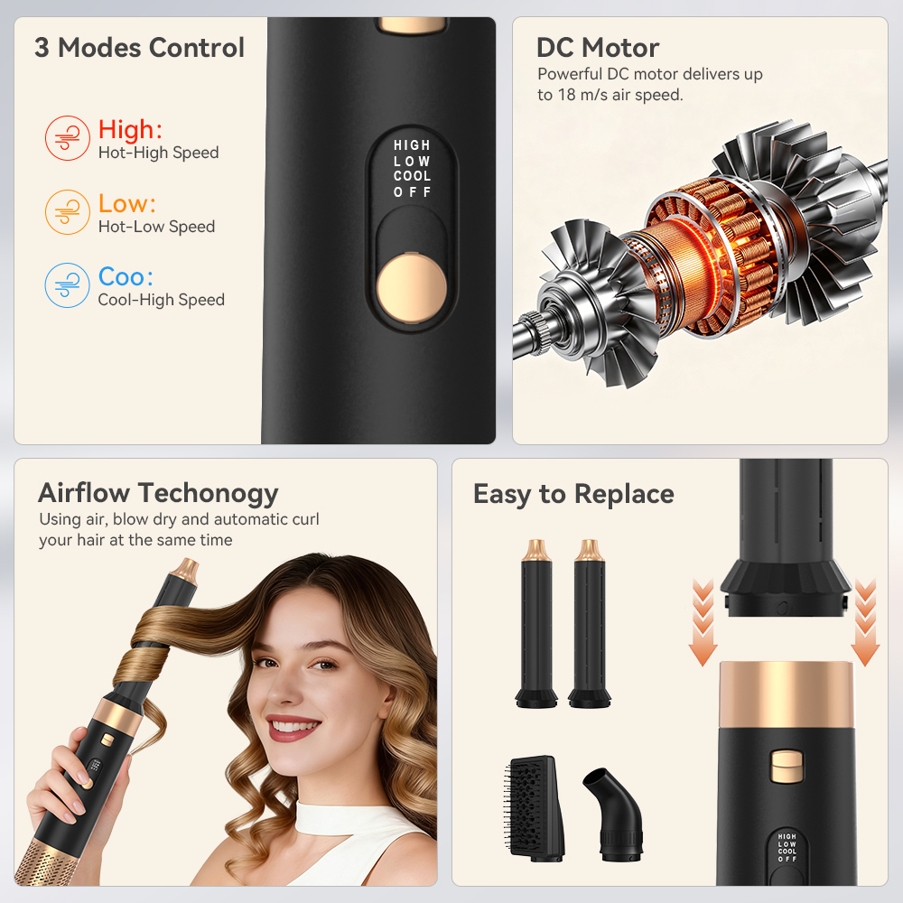 5-in-1 Hot Air Styler and Curling Brush 2