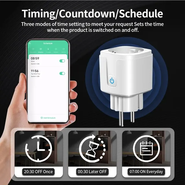 Smart WiFi Plug with Energy Monitor, 16A 4
