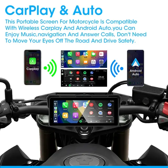 Waterproof Motorcycle GPS Display, 5-8.1 Inch 3