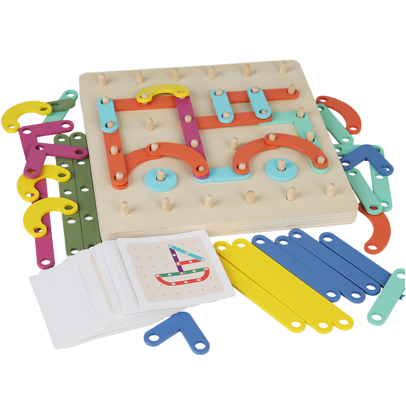 Geometric Montessori Wooden Pegboard 2