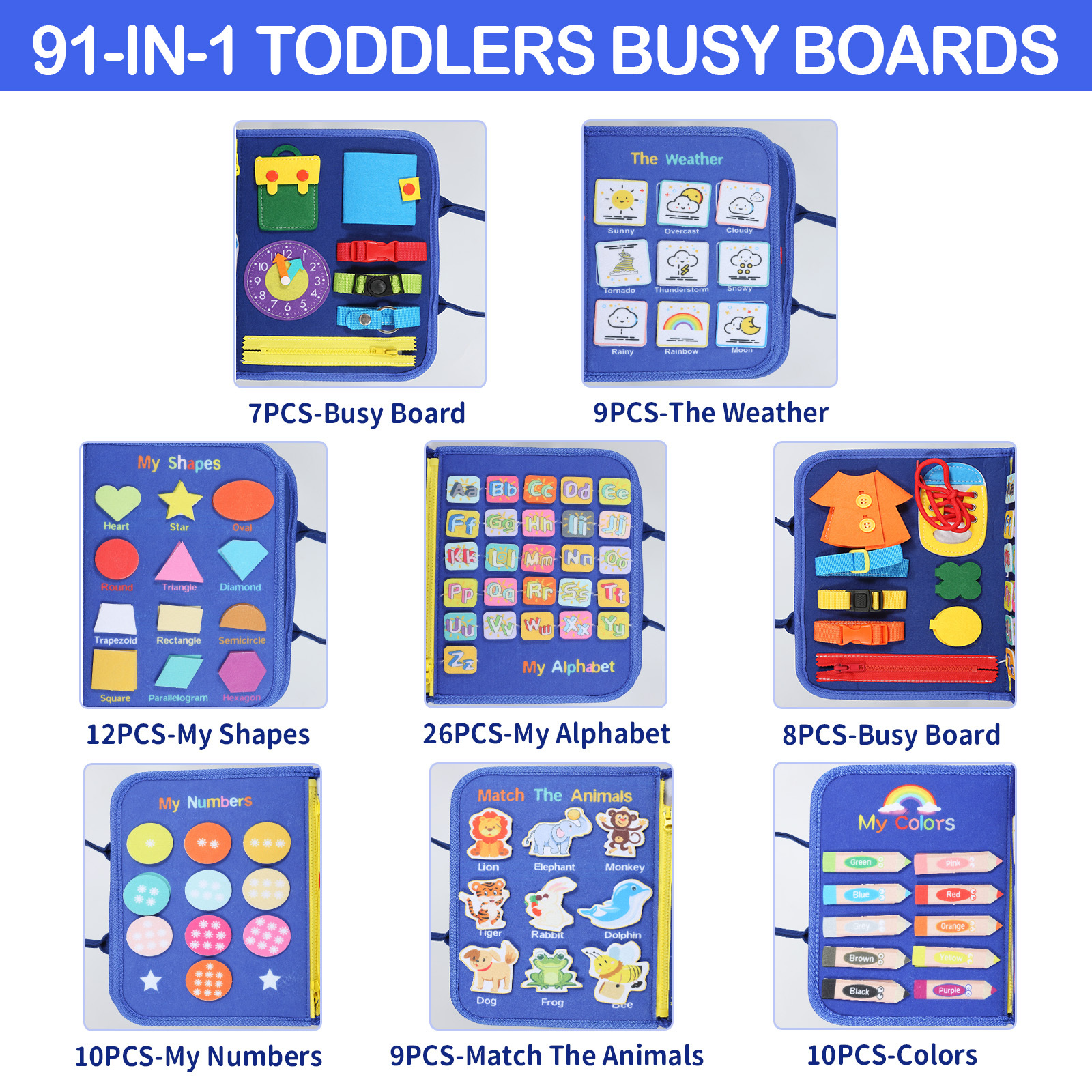 Montessori Felt Busy Board for Toddlers 2