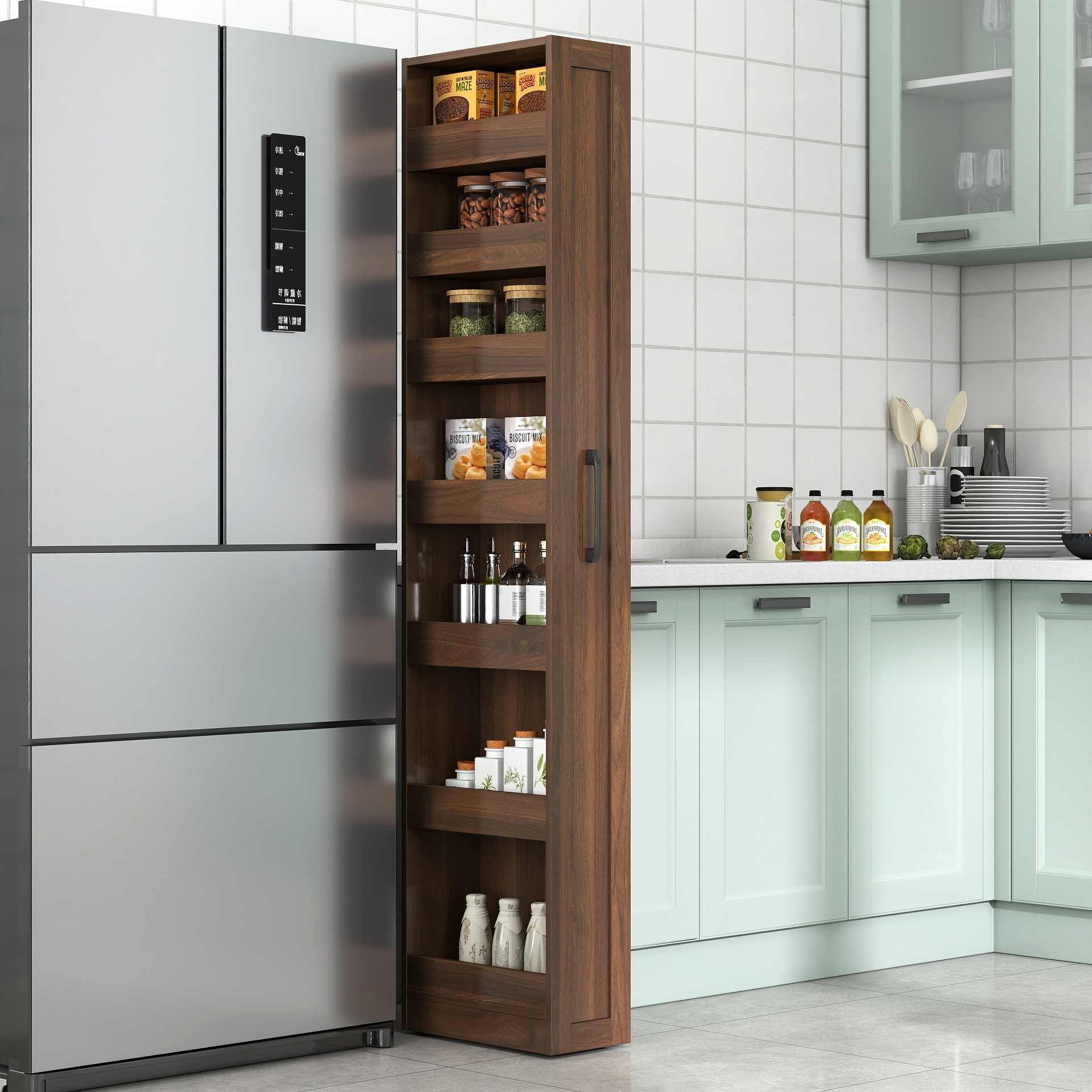 7 Tier Multi-functional Pull-out Multi-tier Storage Single-sided Open 2