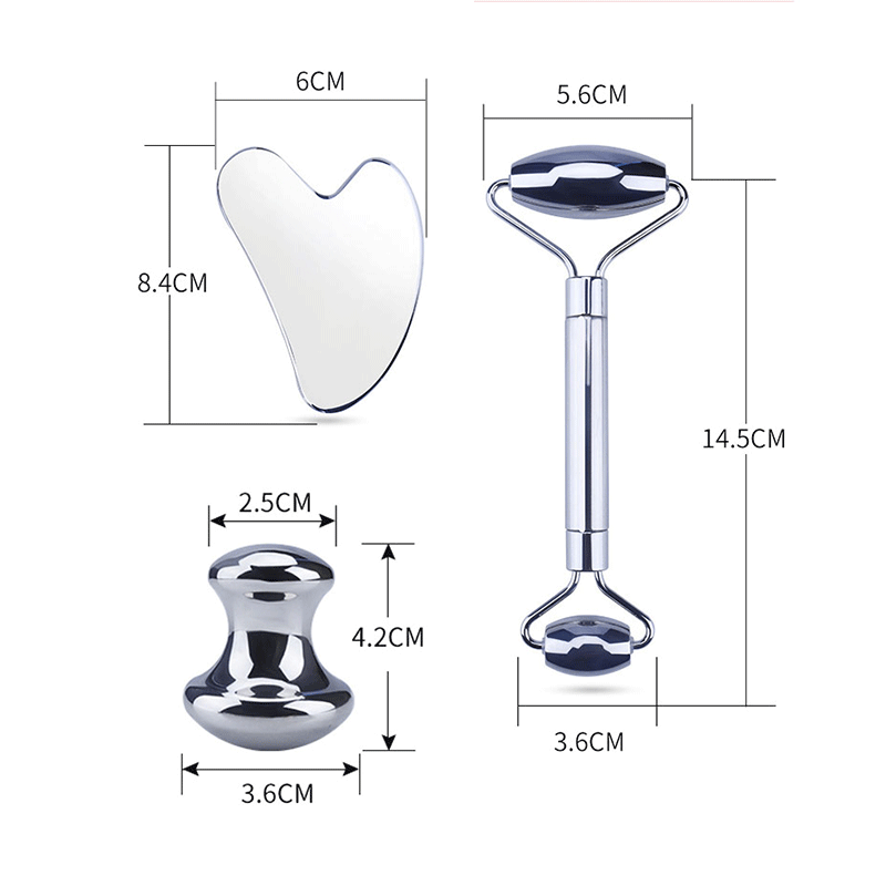 Stainless Steel Roller Gua Sha Set Anti-Aging Facial 2