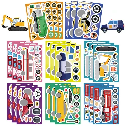 Vehicle Puzzle Sticker Set for Kids