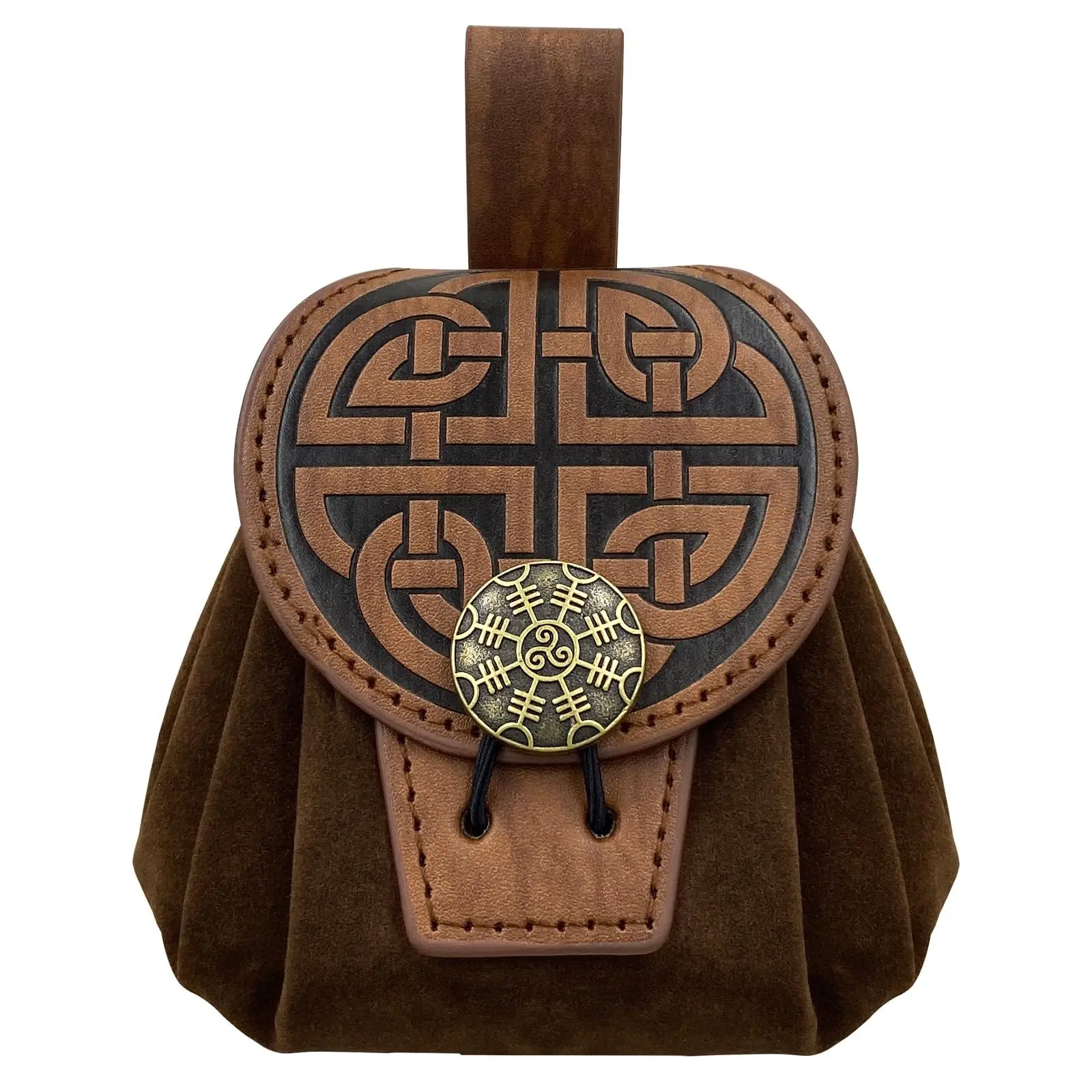 Mittelalterliche Gürteltasche aus Geprägtem Kunstleder Retro-Renaissance-tragbare Hüfttasche Münzgeldbörse