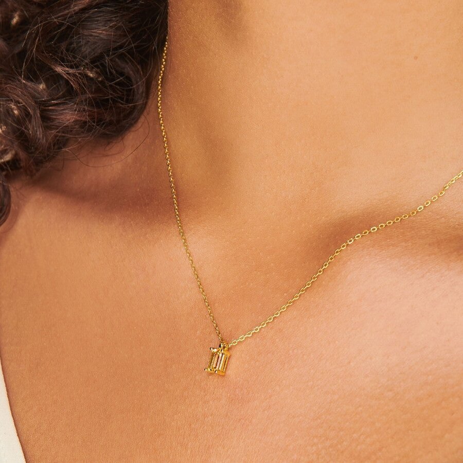 Stainless Steel Zodiac Birthstone Pendant Necklace 3