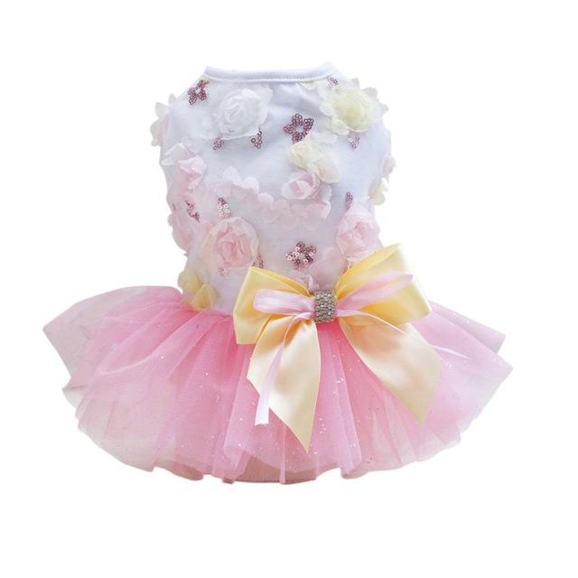 Dog Skirt Princess Tutu Spring-Summer Teddy Dress Mesh