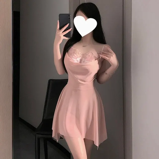 Soft Pink Lace Babydoll Chemise Nightgown 2