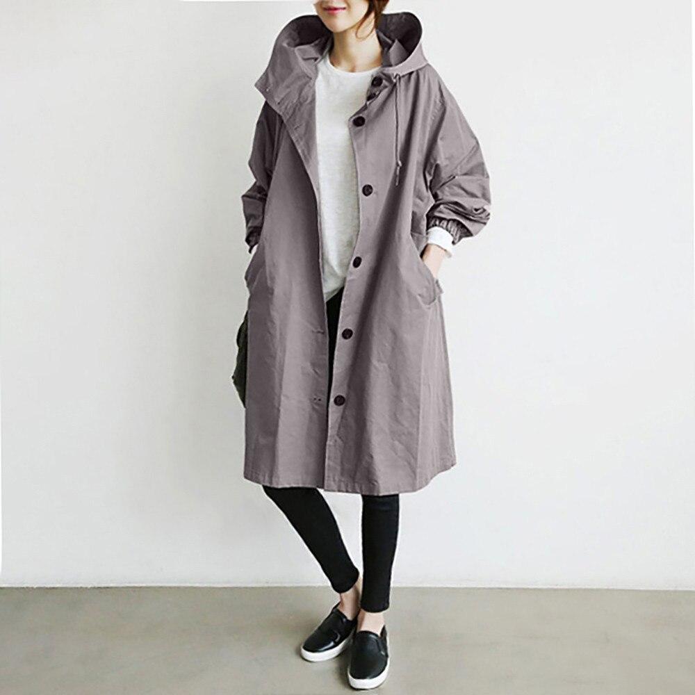 Lockere Damen Windbreaker-Jacke mittellang
