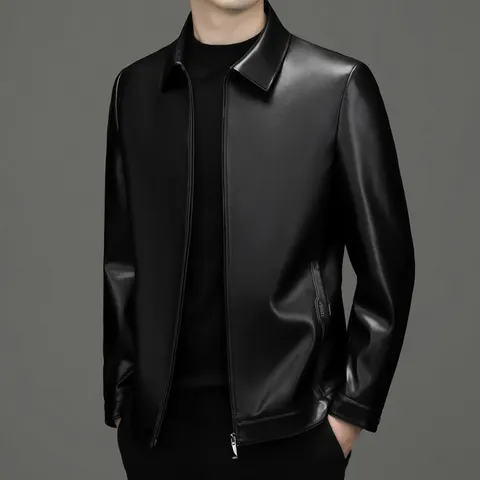 Kurze Lederimitat-Jacke