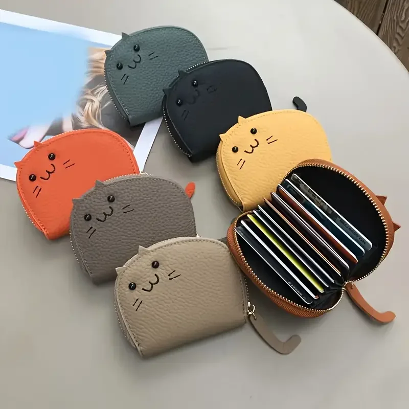 Cartoon Cat Faux Leather Wallet for Women
