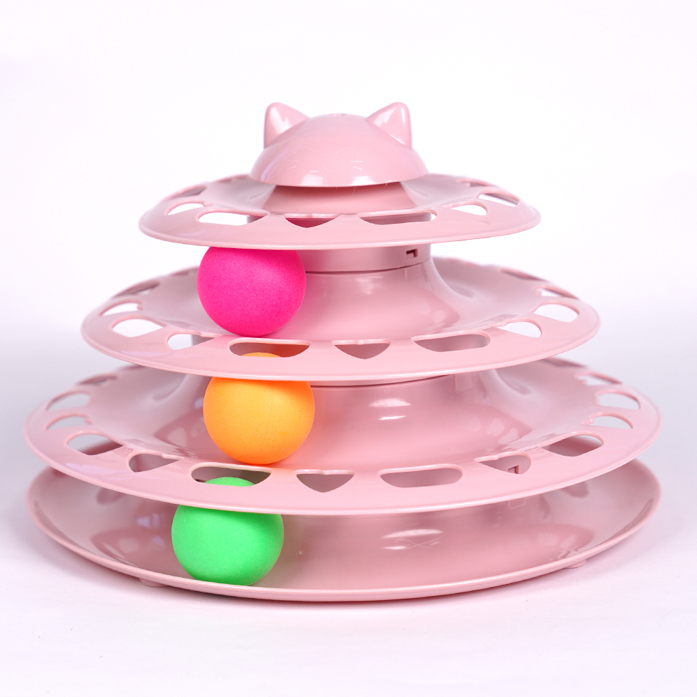 Plastic Round Cat Interactive Toy 4