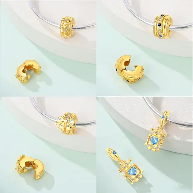 925 Sterling Silver Sun and Moon Charm Bead 3