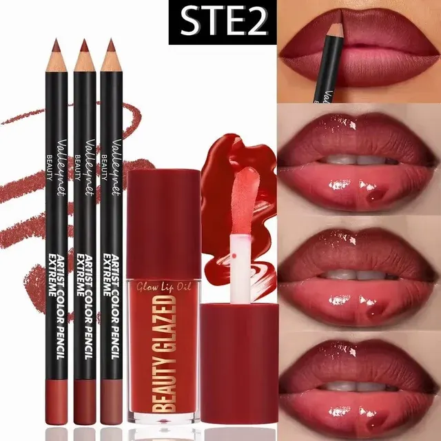 Wasserfestes 4-teiliges Lippen-Set mit Lipliner 2