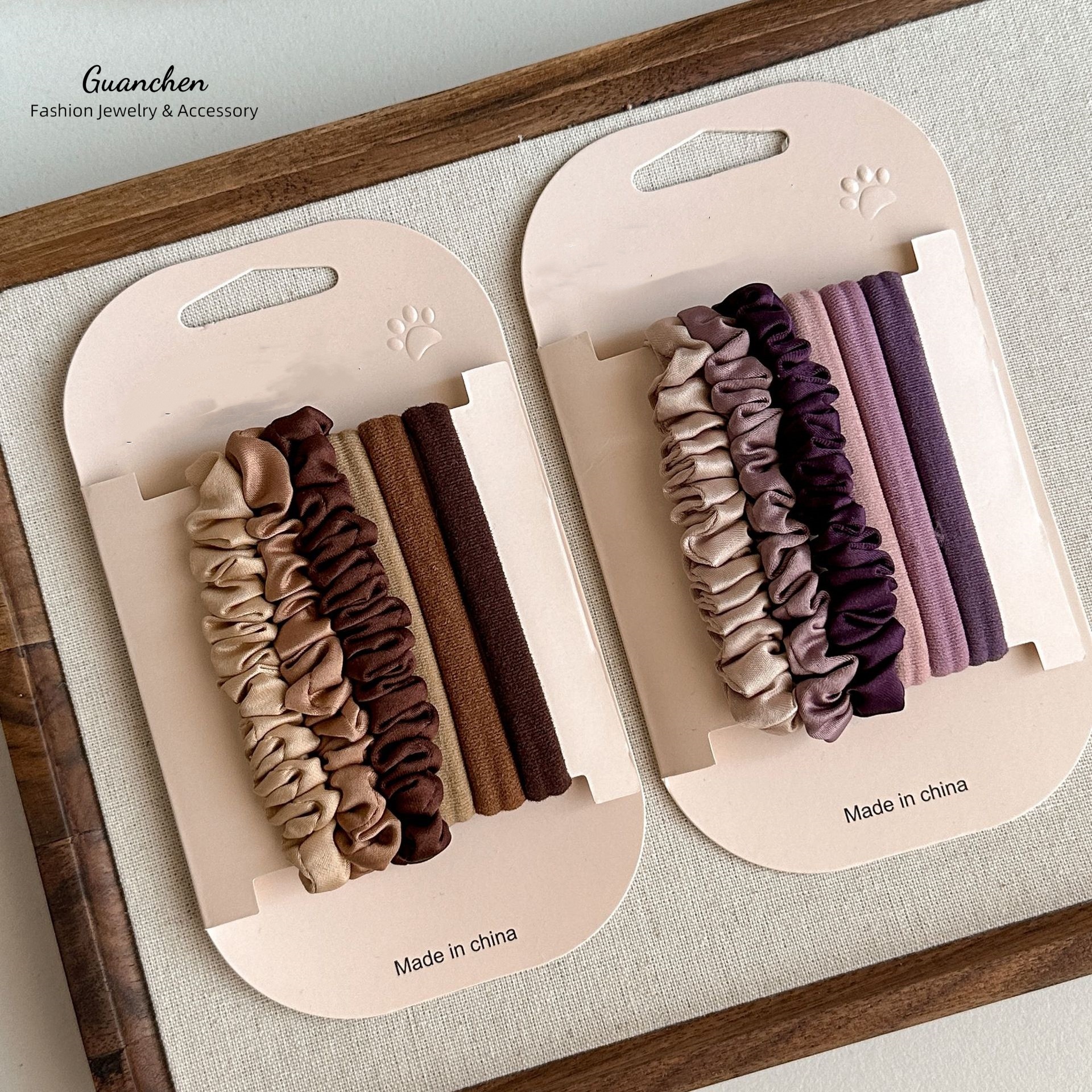 6er-Set Satin-Scrunchies für Haar