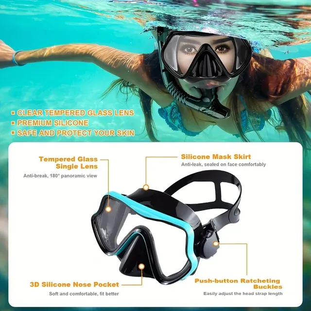 Panoramic Snorkel Mask Set for Adults 3