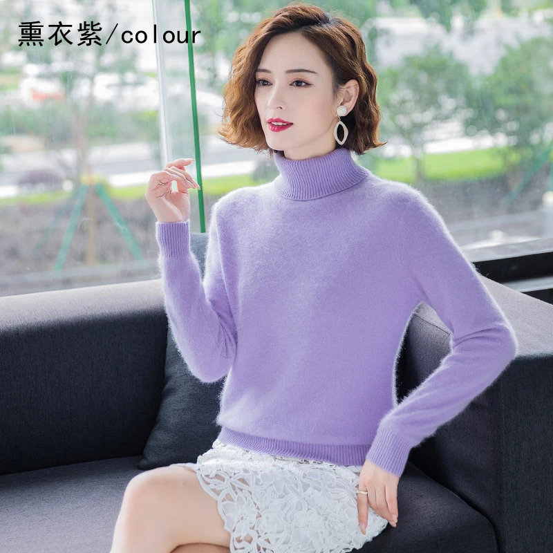 Herbst Winter 100% Nerz Kaschmir Pullover Frauen Strickwaren 2