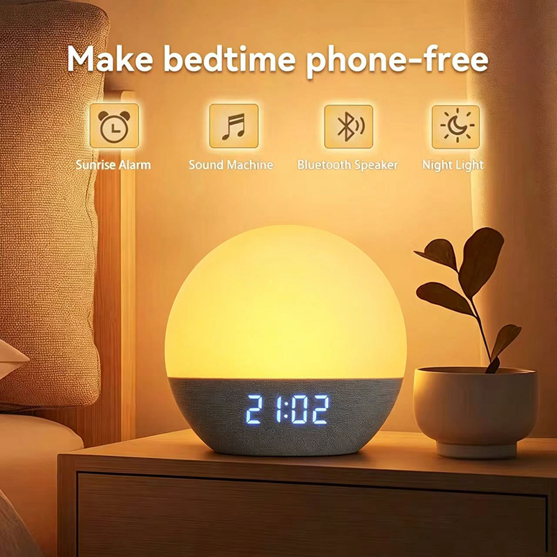 Electronic Alarm Clock Fabric Wake-up Light & Smart 3