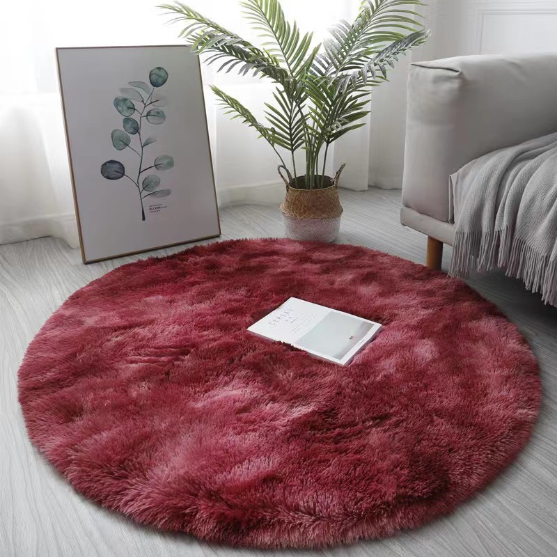 Round Tie-Dye Shaggy Rug for Living Room 4