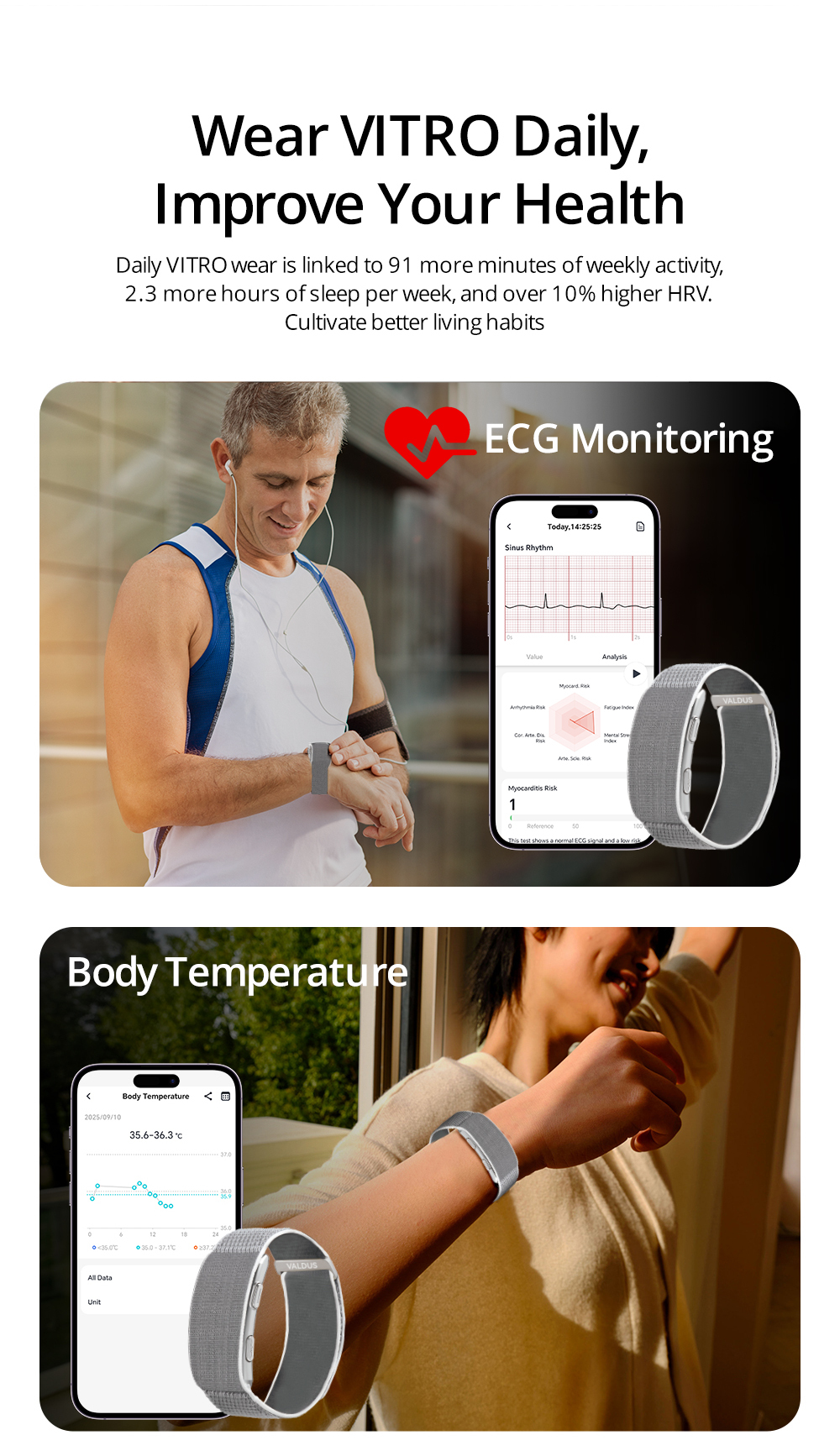 Bildschirmlose Fitness-Armband mit Herzfrequenz