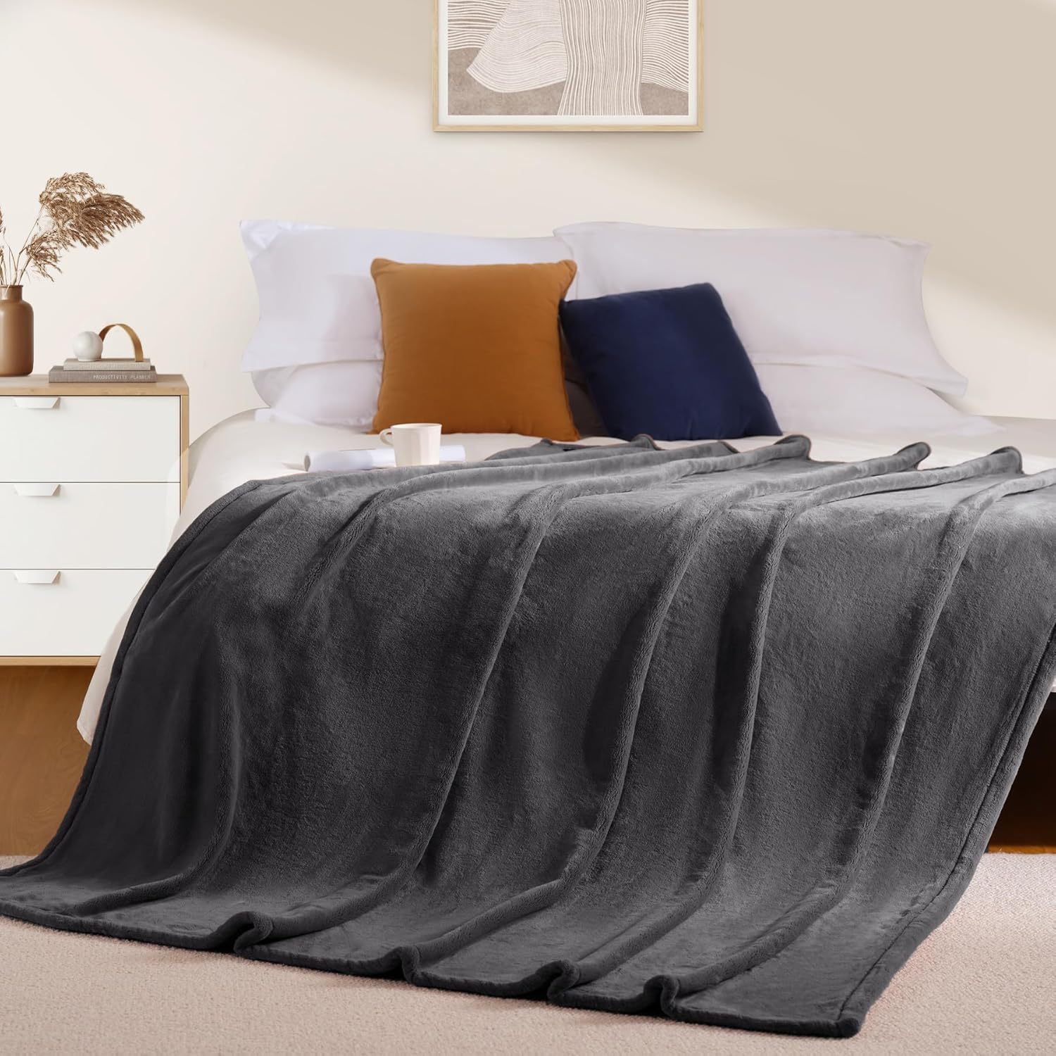 Super Soft Solid Fleece Lap Blanket 4
