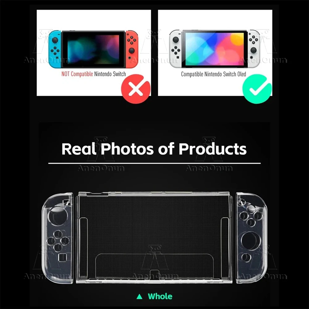 Switch Oled Transparente Schutzhülle Vollständige Abdeckung Stoßfest Kratzfest 2