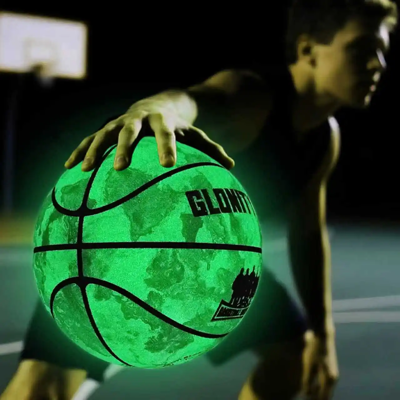 Leuchtender Grüner Basketball für Männer und Frauen Offizielle