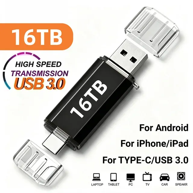 16TB 2-in-1 OTG USB Flash Drive Type-C 4