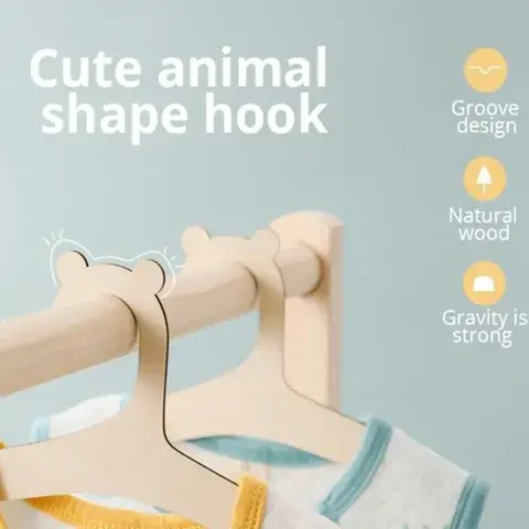 10-teiliges Kreatives Kleiderbügel-Rack für Babys aus Holz Zuhause