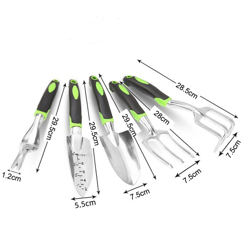 Edelstahl-Gartenwerkzeug-Set mit Gummigriffen