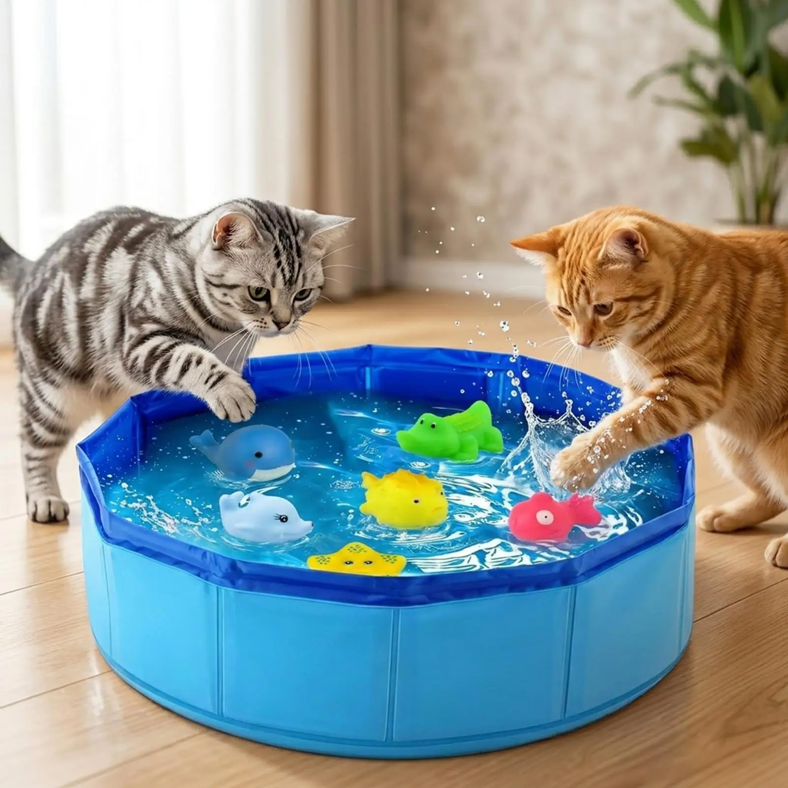 Hundepool Faltbar Tragbar Hochbelastbar Sommer Hundeschwimmbecken Haustier-Badewanne für