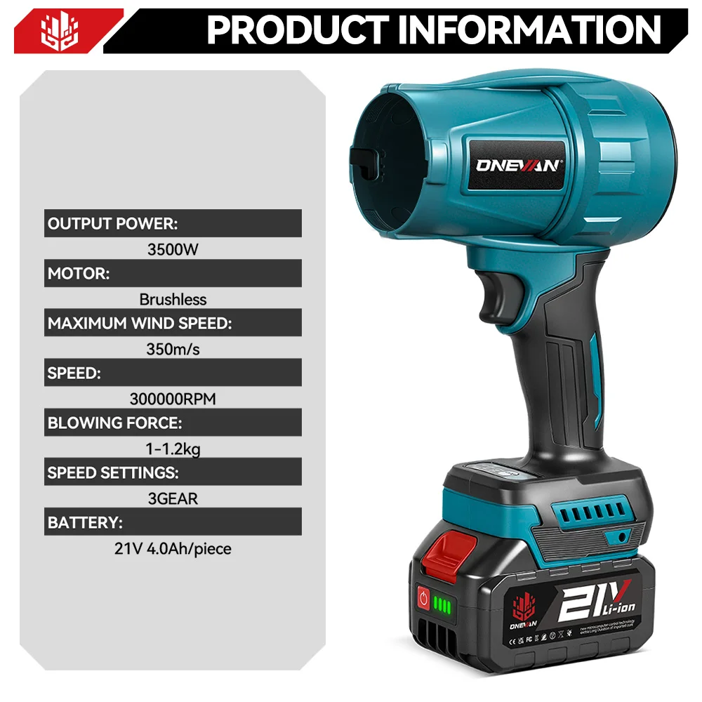 Cordless Brushless Leaf Blower 5500W 3