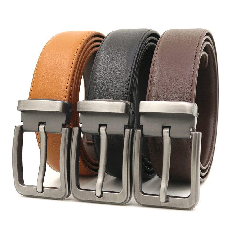 Faux Leather Men's Casual Belt with Pin Buckle 2
