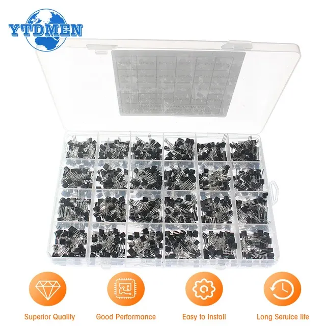 Assorted Transistor Kit, 50–900 Pieces, NPN PNP 2