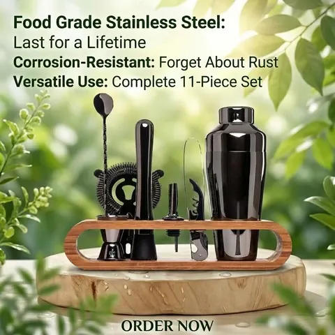 10-Piece Stainless Steel Bartender Kit
