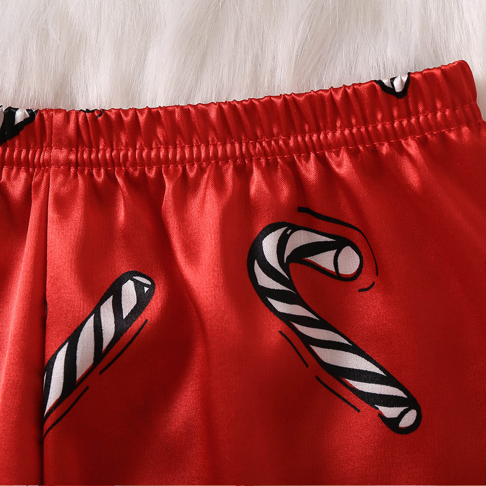 Red Satin Christmas Family Pajama Set 3