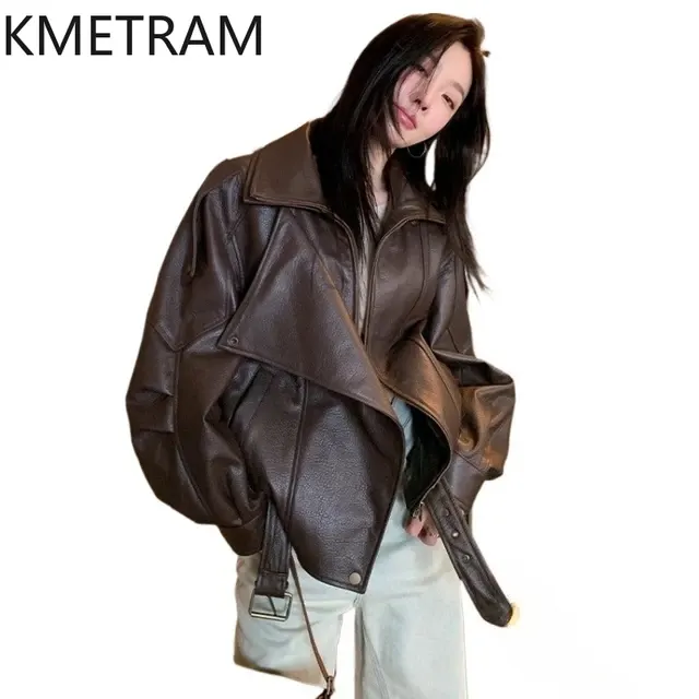 Damen-Echtlederjacke braun 2