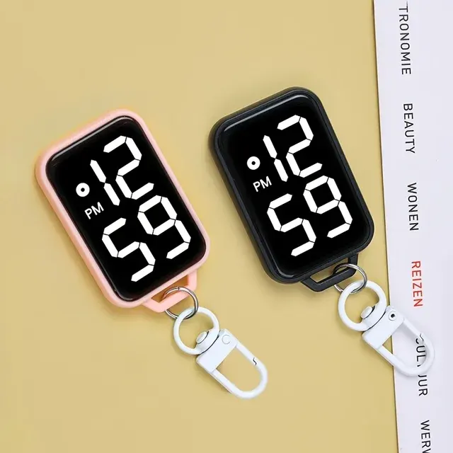 LED-Schlüsselanhänger-Taschenuhr Digitale Elektronische Uhr Schlüsselanhänger mit Leuchtfunktion Hängende 2