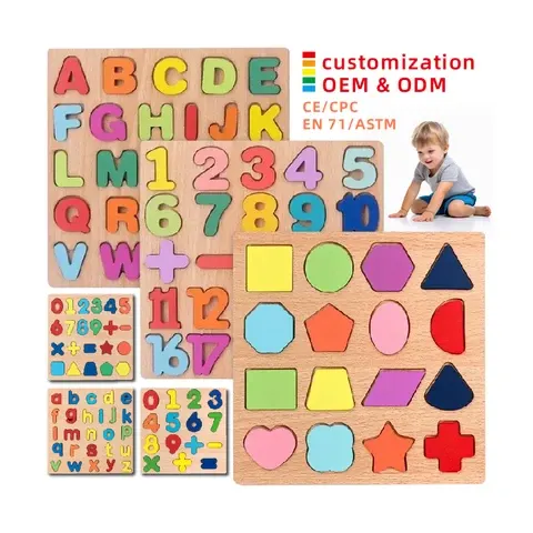 Montessori Wooden Puzzle with Numbers and Letters