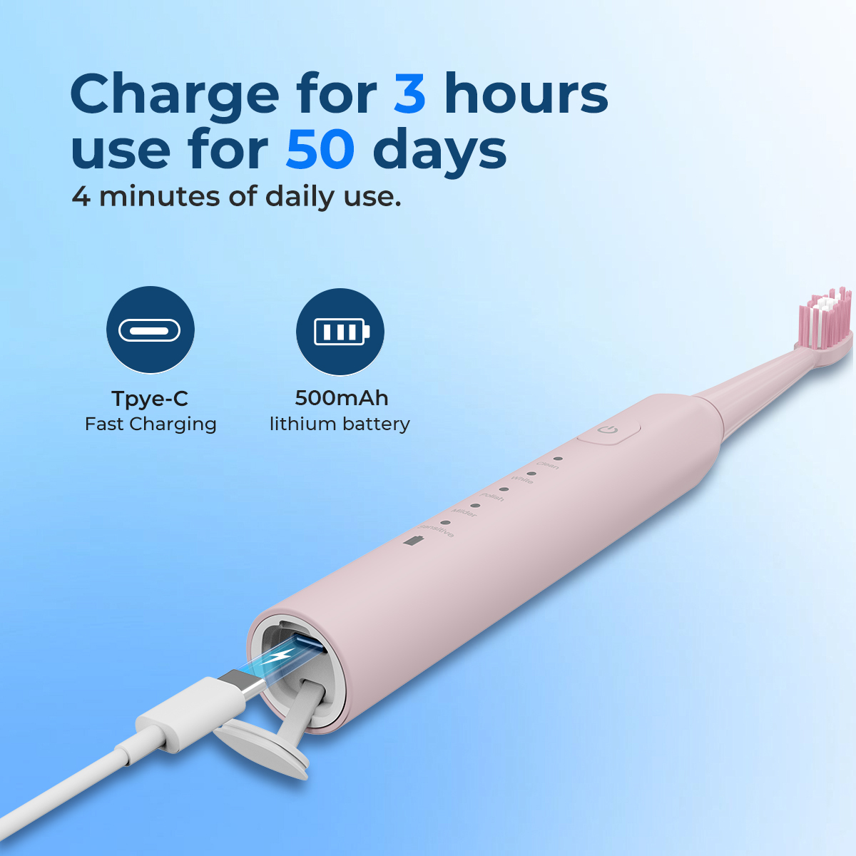 Wasserdichte IPX7 Elektrische Zahnbürste 4