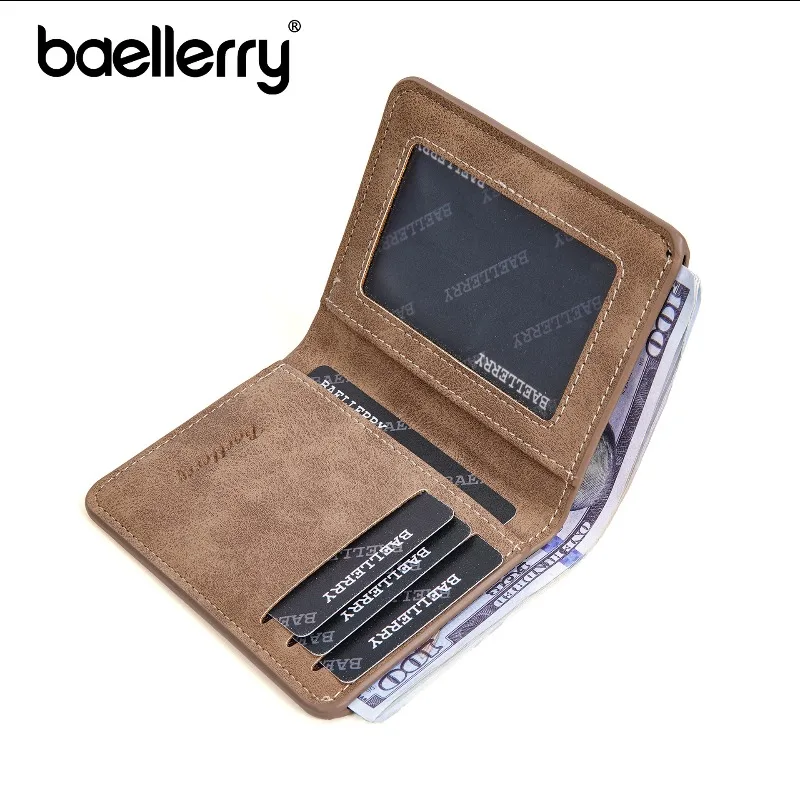 Baellerry Herren Dünne Geldbörse aus Sandleder Casual Business 3