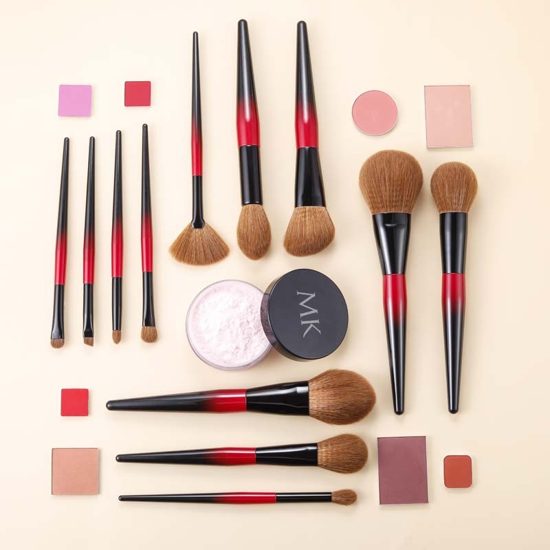 12-Piece Vegan Red Black Brush Set 4
