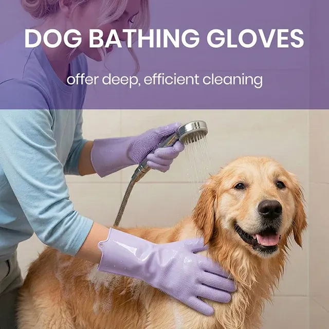 Silicone Bath Glove for Pets, Coat Grooming 4