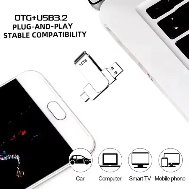 Waterproof Metal Type-C Flash Drive, 2 TB 4