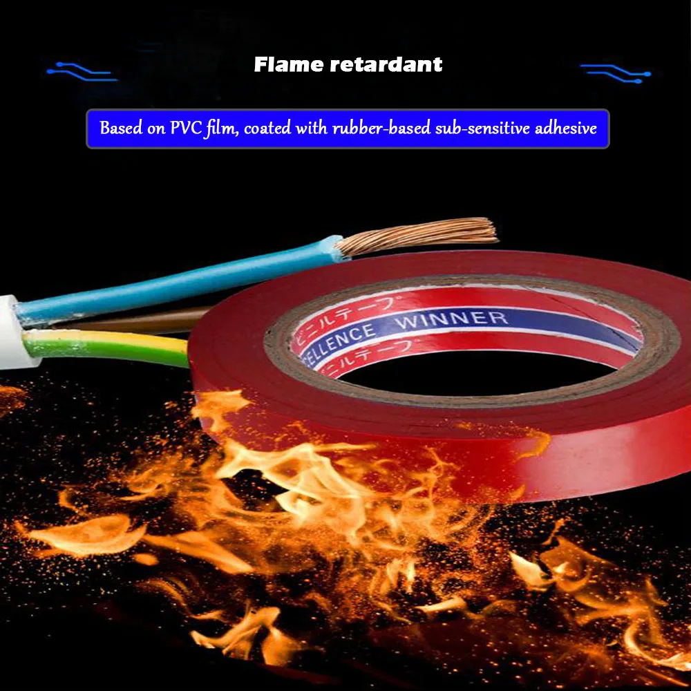 Flame-Retardant PVC Insulating Tape 10 m Colored 4