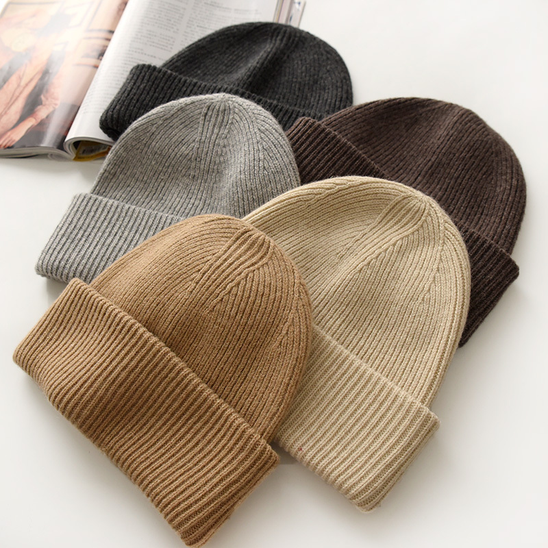Unisex Ribbed Merino Wool Beanie
