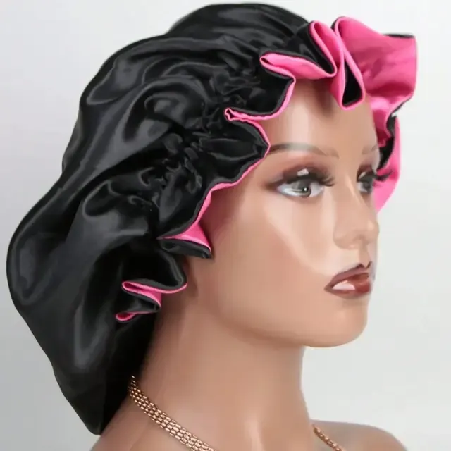 Reversible Two-Tone Satin Sleep Bonnet 3
